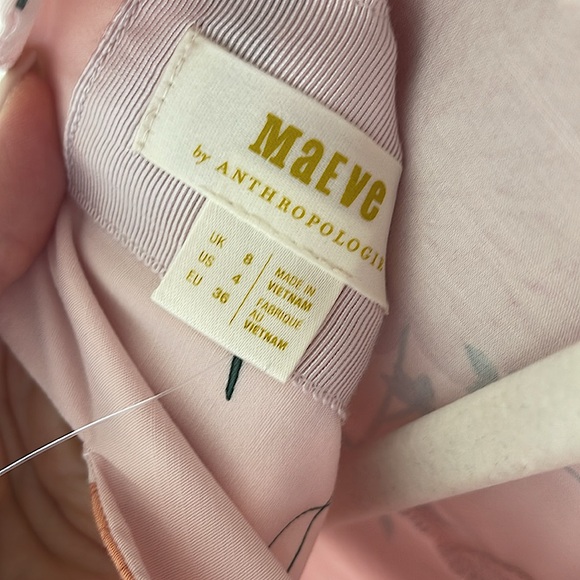 Maeve Mock-Neck floral pink Stretch Shift Mini Dress 4 - Picture 8 of 8